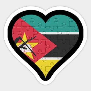 Mozambican Jigsaw Puzzle Heart Design - Gift for Mozambican With Mozambique Roots Sticker